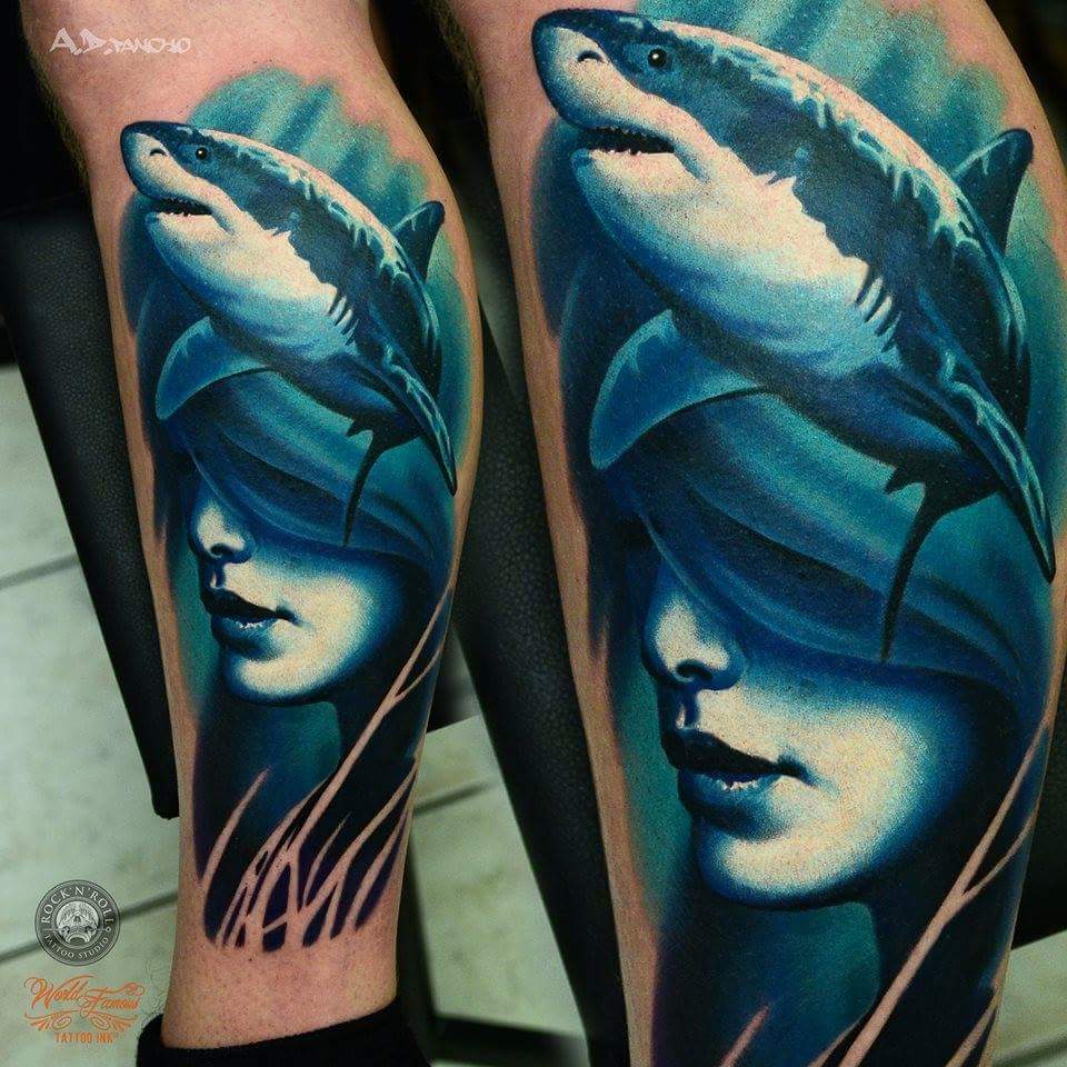 Surreal Shark / Portrait Tattoo by A D Pancho | laricher23's Blog